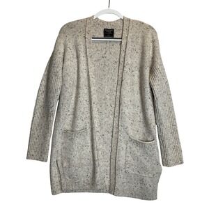 Abercrombie & Fitch Oversized Oatmeal Alpaca Blend Open Cardigan Sweater Pockets